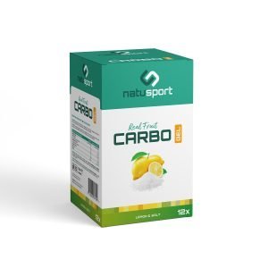 Natusport real fruit carbo gel lemon salt box